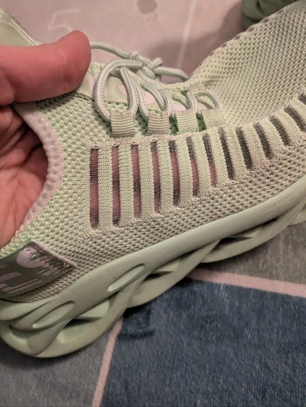 Mint Green Mesh Athletic Slip On Sneakers